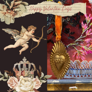 broderie de coeur de St Valentin en rubans et autres fils